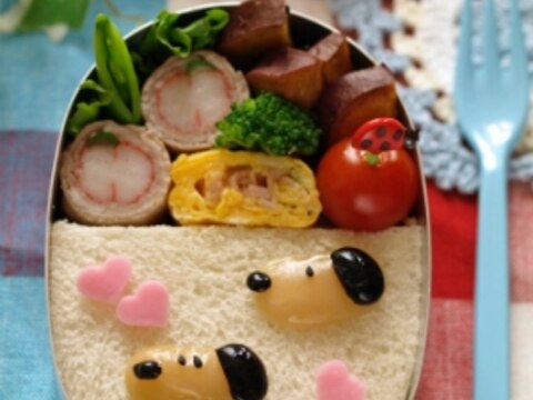 【+５min】お豆のスヌーピー弁当